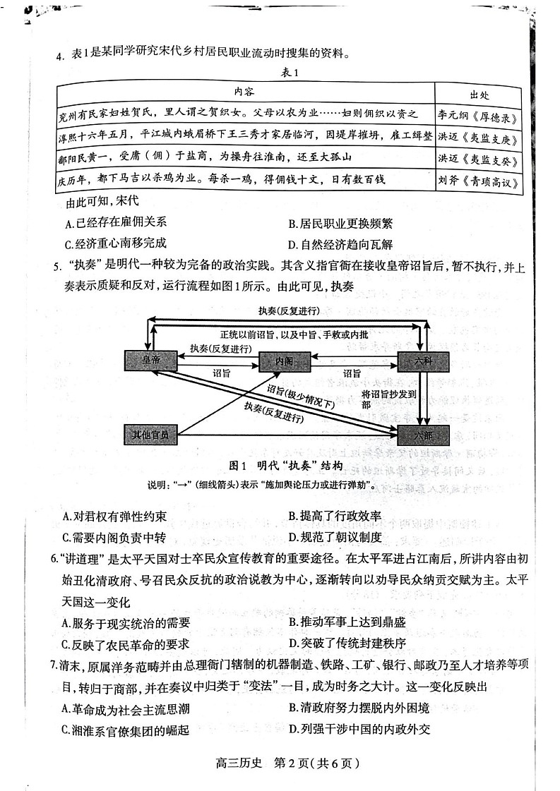 2025届河北省石家庄高三11月摸底-历史试题（含答案）第2页