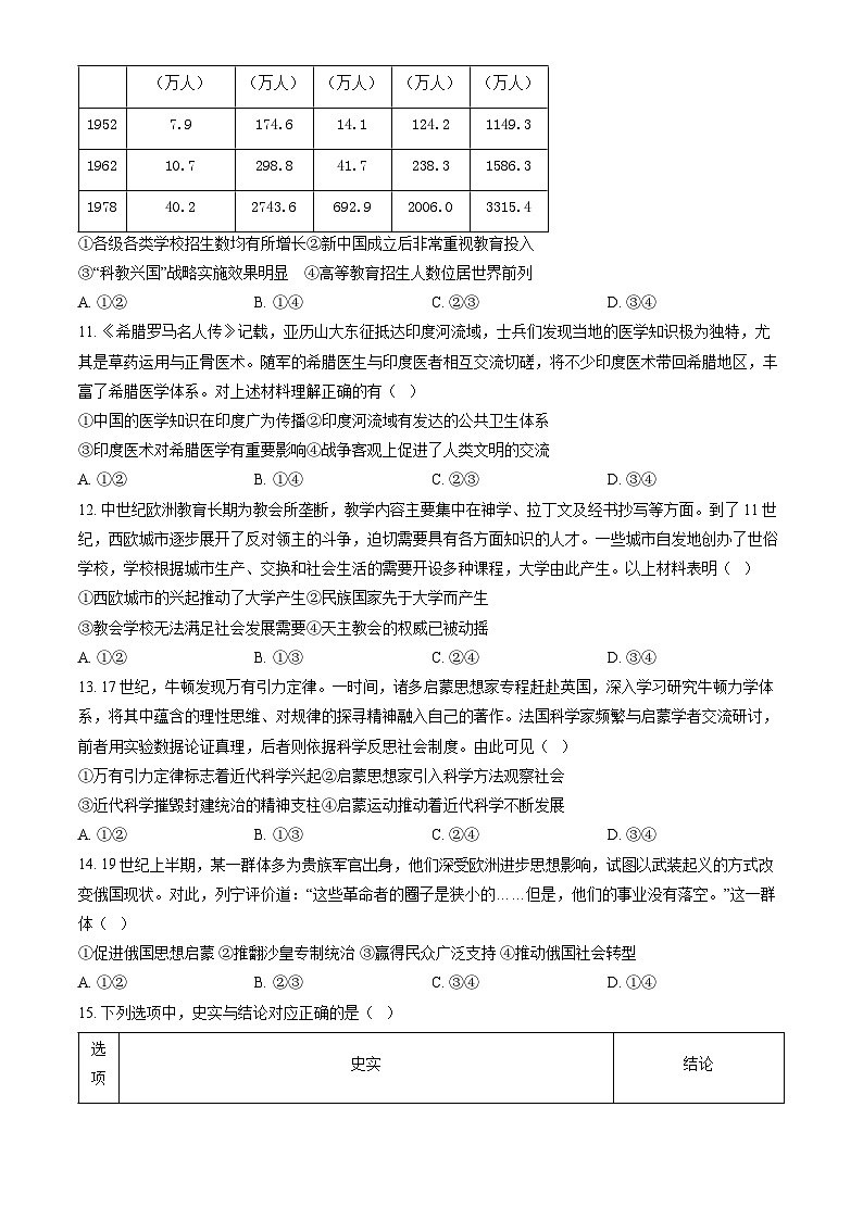 北京市顺义区2025届高三下学期3月一模试题 历史 含解析第3页