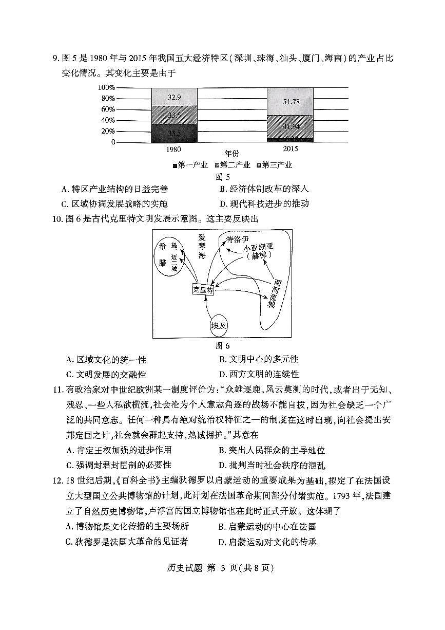 山东省临沂市2025年普通高等学校招生全国统一考试（模拟）（临沂一模）历史试卷（含答案）第3页