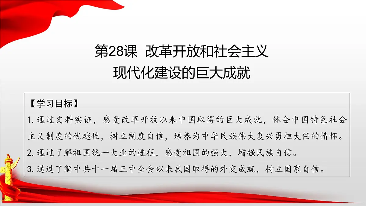 第28课 改革开放和社会主义现代化建设的巨大成就-2024-2025学年度高中历史教学课件（部编版中外历史纲要上册）第2页