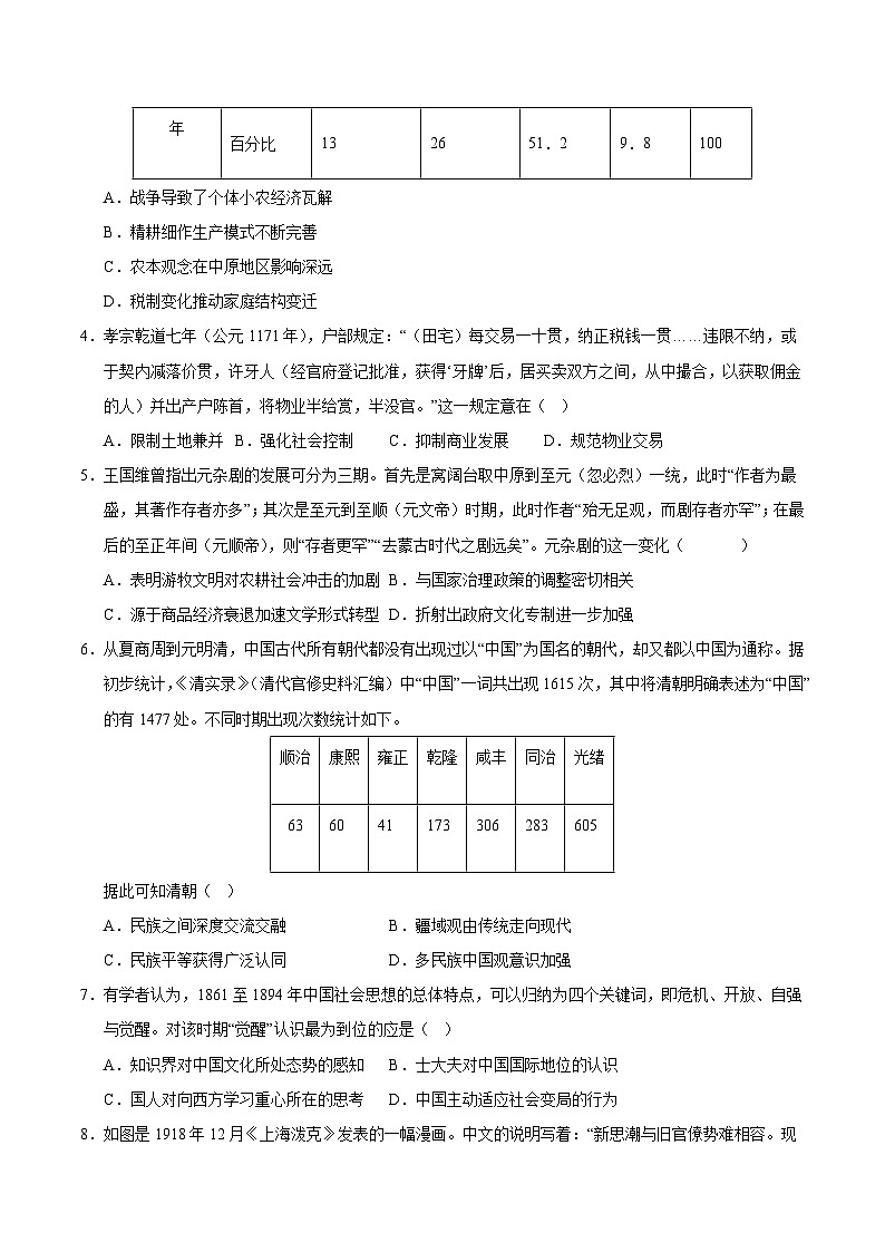 2025年高考第三次模拟考试卷：历史（广东卷01）（考试版）第2页