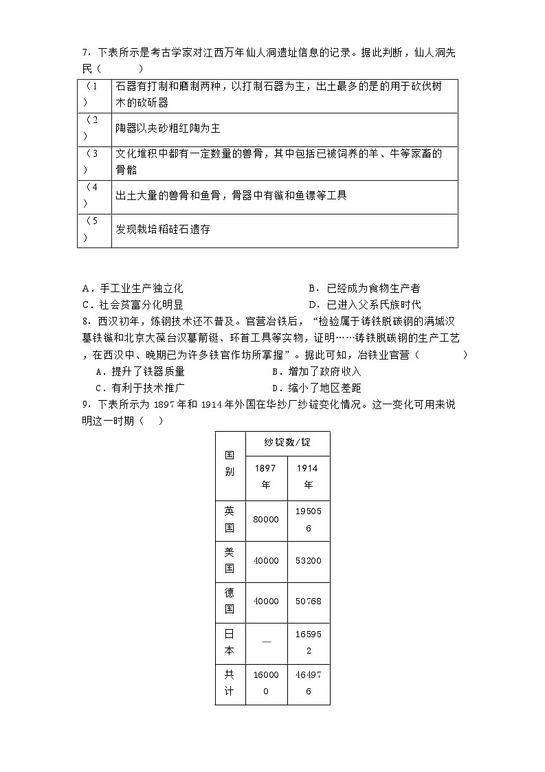 广东省茂名市第一次校际考试2024-2025学年高二下学期3月月考历史试题（解析版）第2页