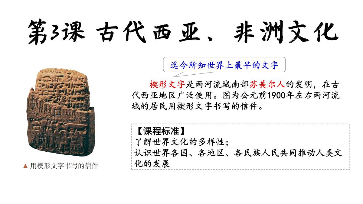 《古代西亚、非洲文化》课件2024-2025学年部编版高中历史选择性必修3第1页