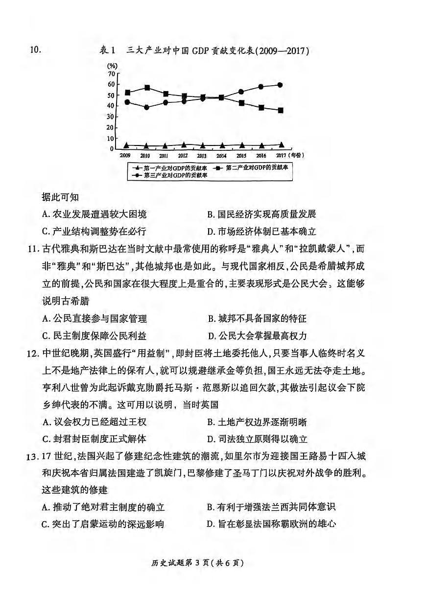 历史丨安徽省淮北市和淮南市2025届高三下学期4月第二次质量检测历史试卷及答案第3页