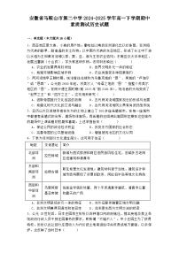 安徽省马鞍山市第二中学2024-2025学年高一下学期期中素质测试历史试题