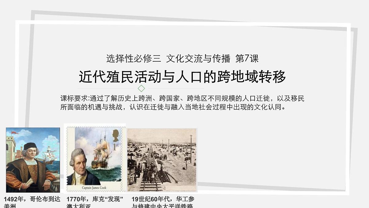 《近代殖民活动和人口的跨地域转移》课件 部编版高中历史选择性必修三第1页