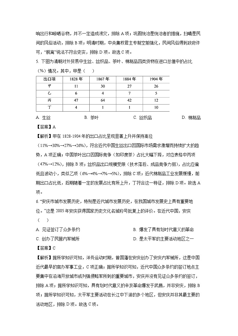 2025届山东省普通高中学业水平等级考试模拟（A卷）历史试卷（解析版）第3页