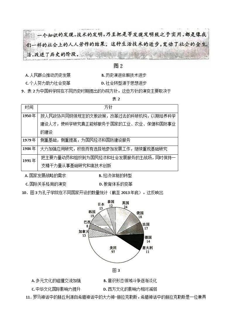 山东省德州市2024-2025学年高二下学期期中考试历史试题（含答案）第3页