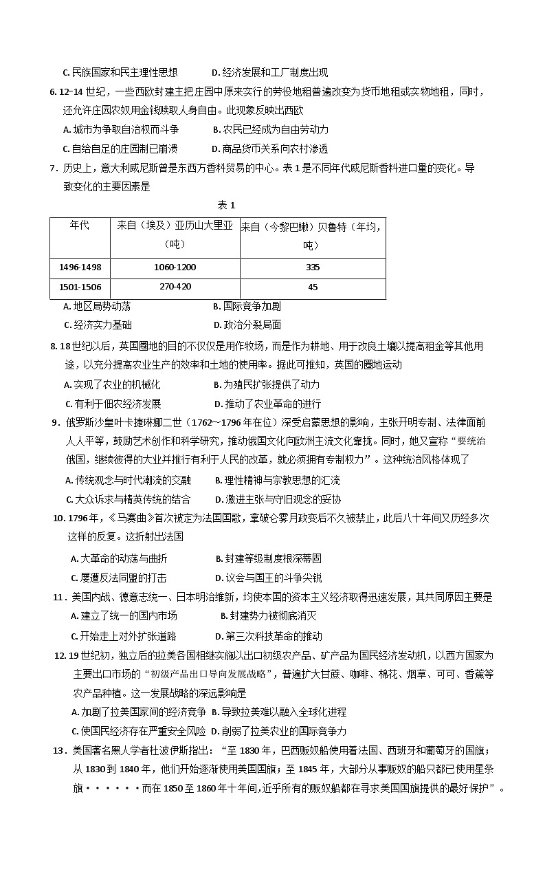 山东省枣庄市第八中学2024-2025学年高一下学期期中考试历史试题（含答案）第2页