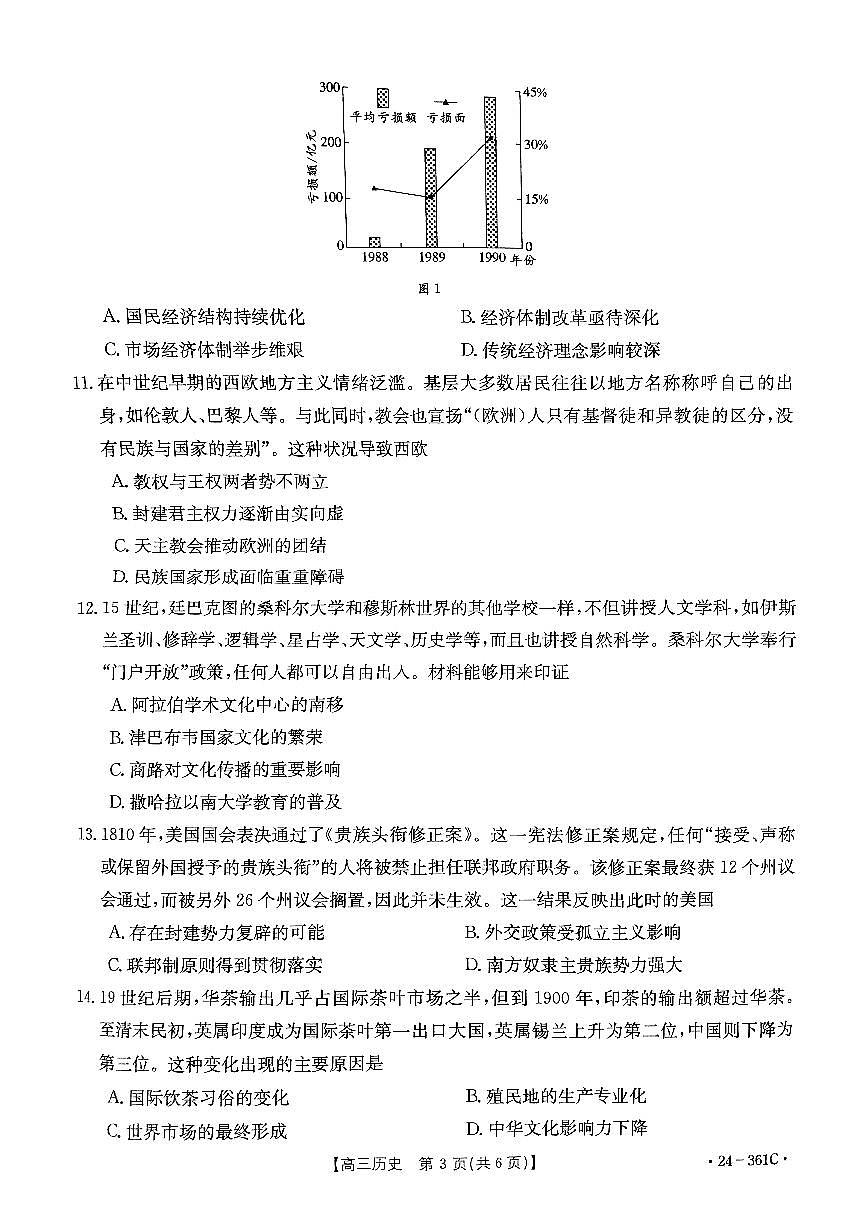 贵州省金太阳2024届高三下学期联考（开学考）历史试卷（含答案）第3页