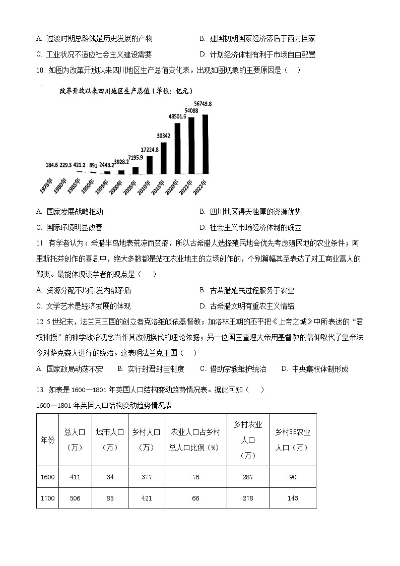 2025届江西省新余市高三下学期第二次模拟考试历史试题(含答案)第3页