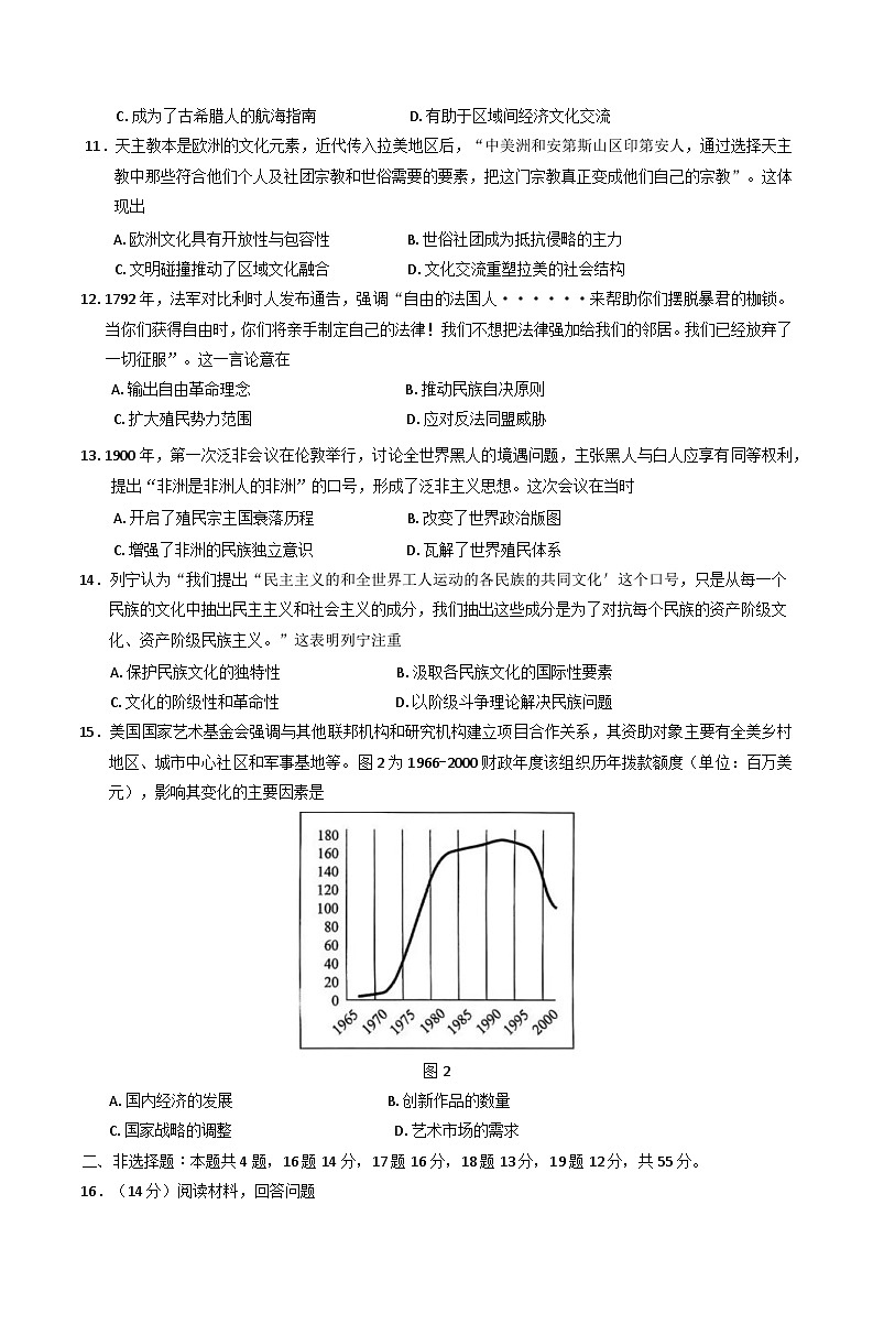 山东省菏泽市2024-2025学年高二下学期期中考试历史试题（B卷）(含答案)第3页