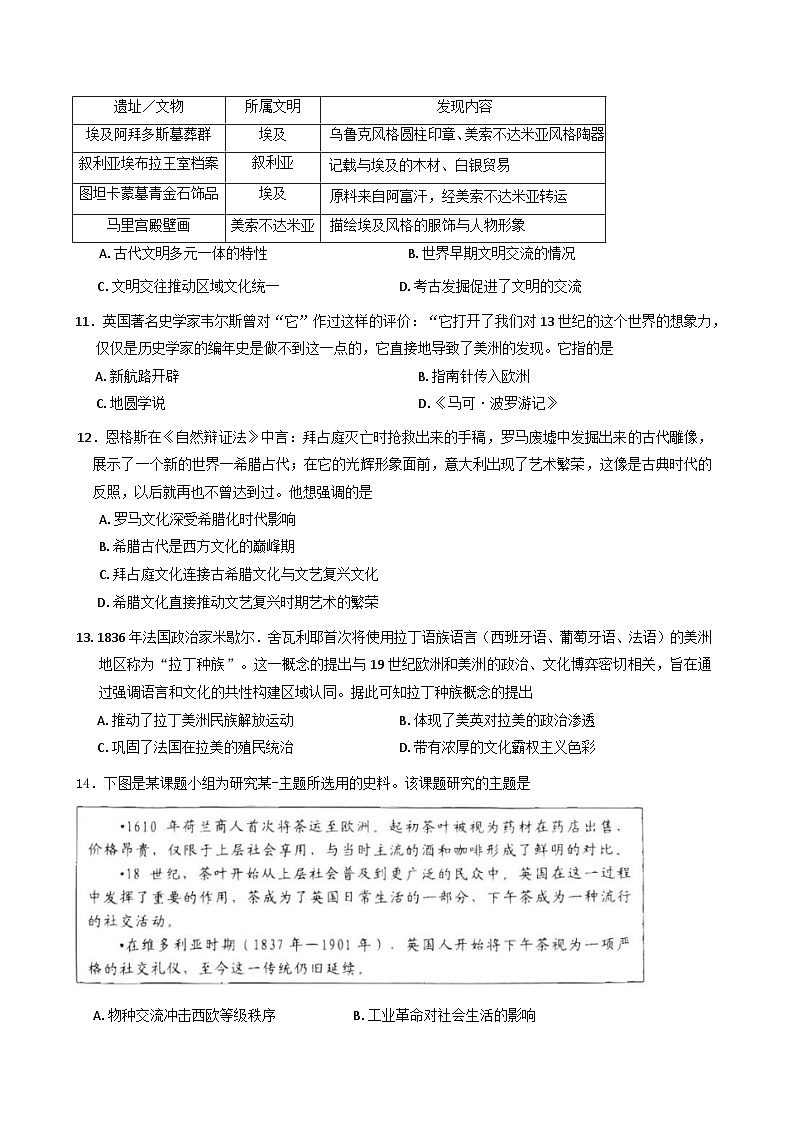 山东省枣庄市2024-2025学年高二下学期期中考试历史试题（含答案）第3页