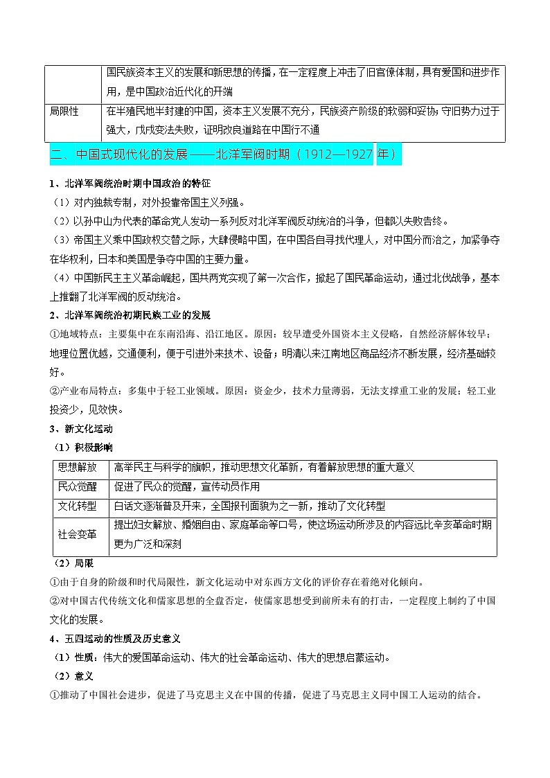备战2025年高考历史抢押秘籍（江苏专用）秘籍02中国近现代史核心考点速查速记（通史+专题+易错）练习第3页