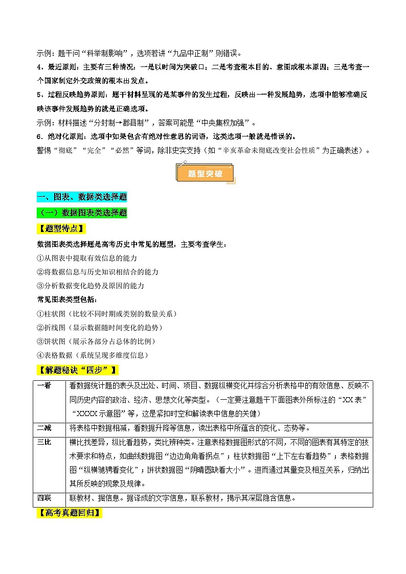 备战2025年高考历史抢押秘籍（浙江专用）秘籍01选择题（解题突破+解题技巧）（教师版）第3页