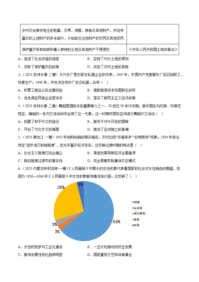 备战2025年高考历史抢押秘籍（黑吉辽蒙专用）猜押05中国现代史（1949至今）·选择题（学生版）第3页