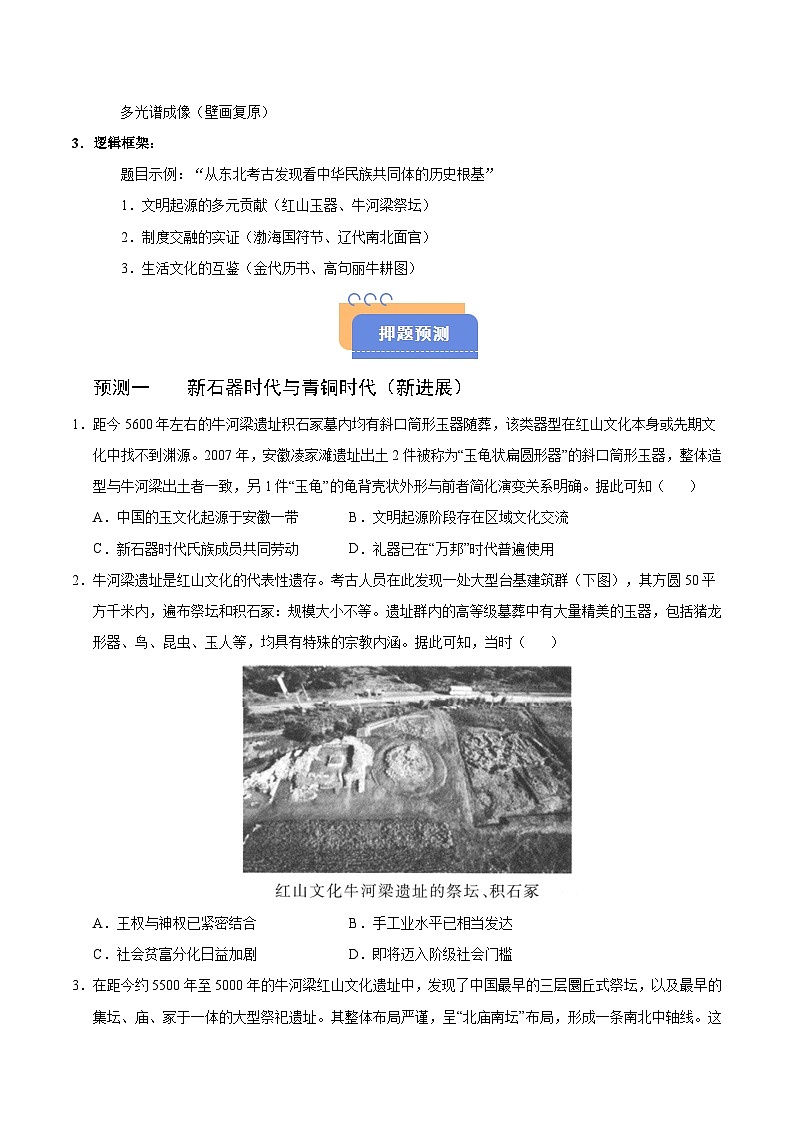 备战2025年高考历史抢押秘籍（黑吉辽蒙专用）猜押11考古与学术前沿（学生版）第3页