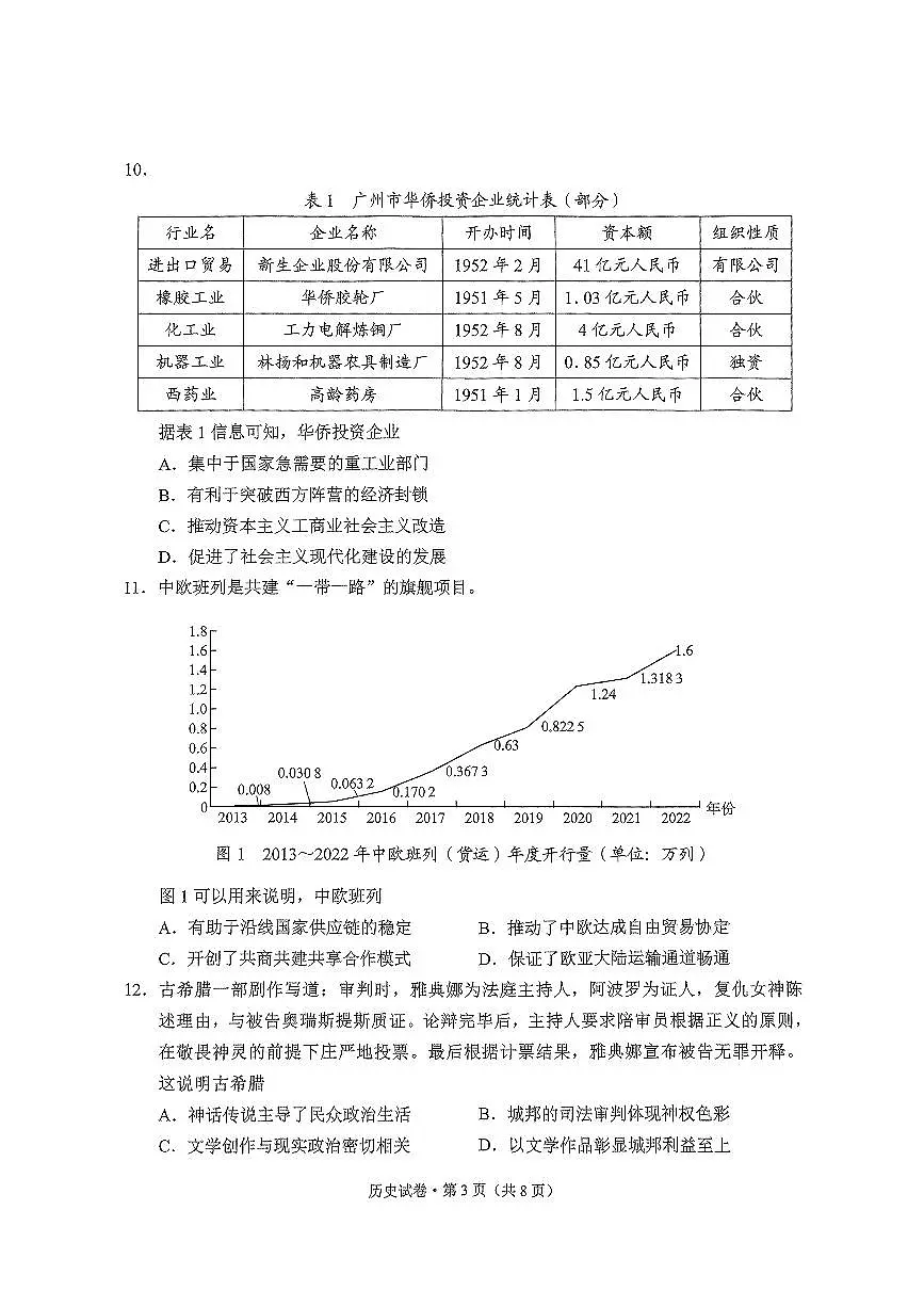 云南省昆明市2025届“三诊一模”高考模拟考试历史第3页