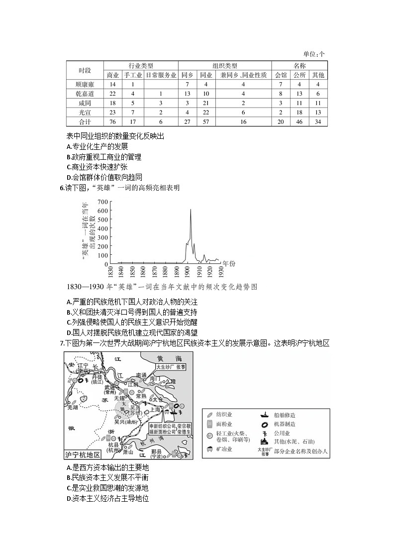 湖北省八市2023-2024学年高三下学期3月联考试题 历史 含答案第2页