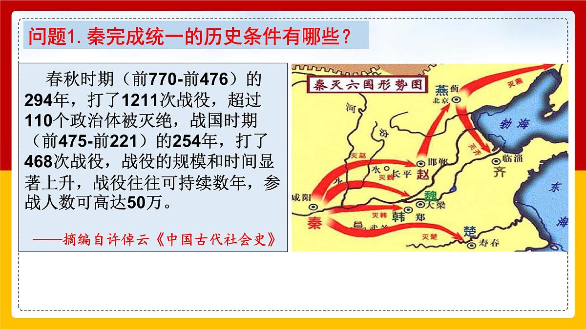 人教统编版高中历史必修上 1-3《秦统一多民族封建国家的建立》课件第4页