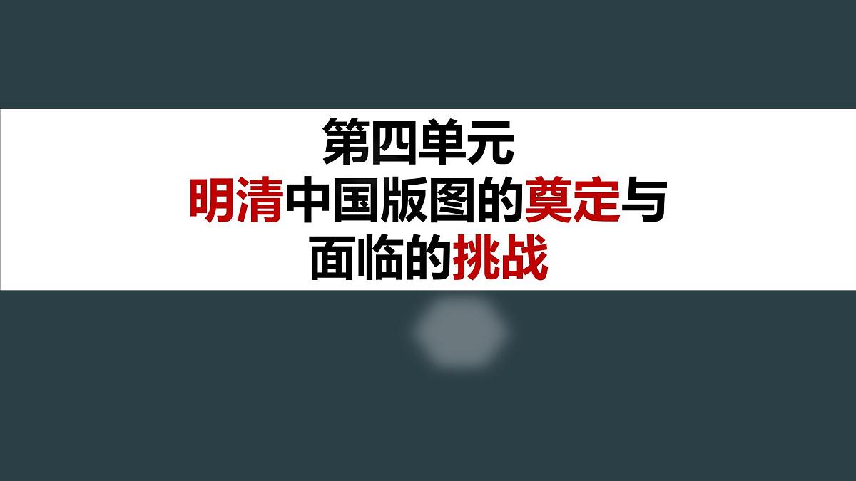 人教统编版高中历史必修上第四单元明清中国版图的奠定与面临的挑战 单元整合课件第1页