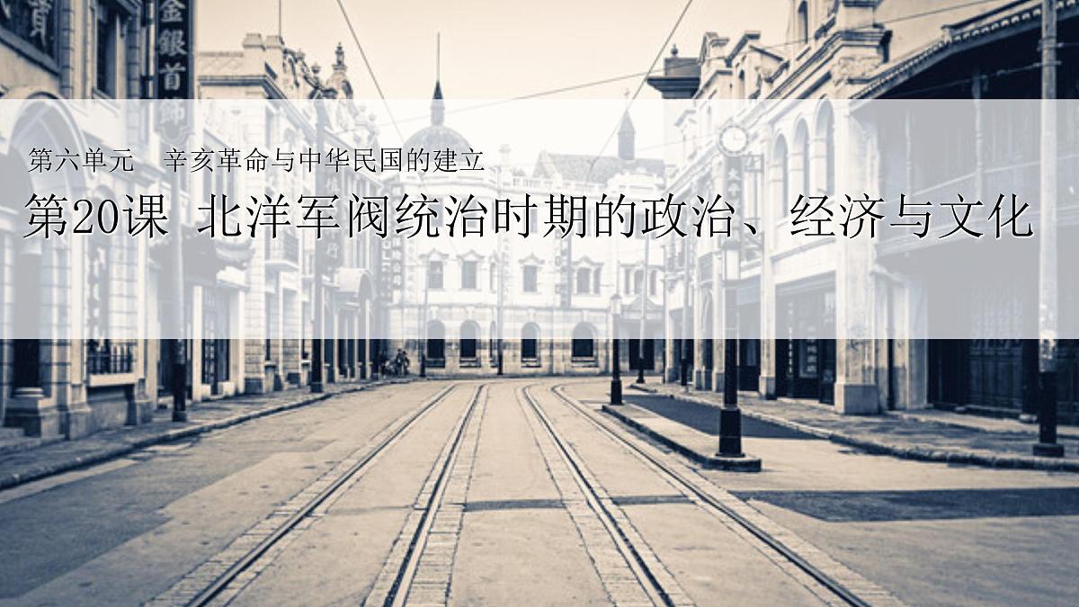 人教统编版高中历史必修上 6-19《北洋军阀统治时期的政治、经济与文化》课件第1页