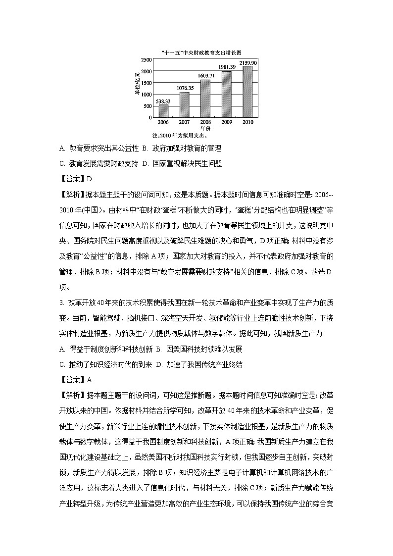 广东省清远八校联盟2024-2025学年高一下学期教学质量监测（一）历史试卷（解析版）第2页