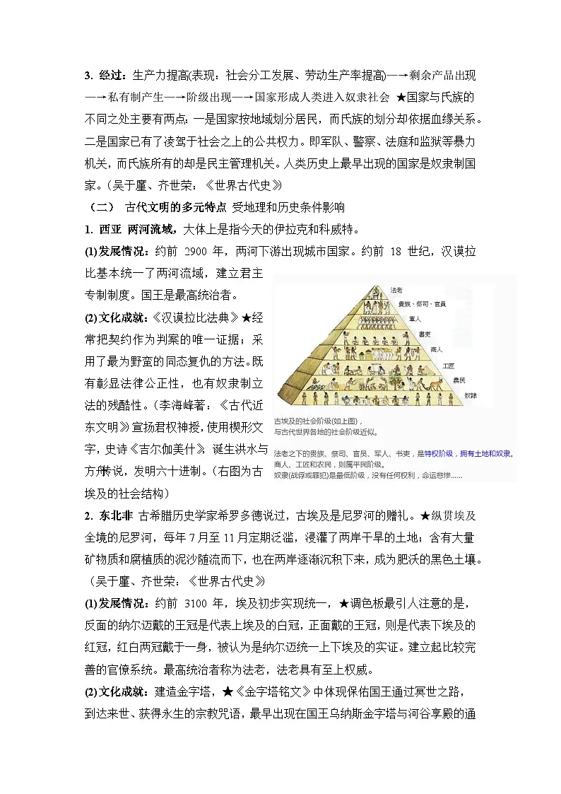 人教统编版高中历史必修下 1-1《文明的产生与早期发展》导学案第2页