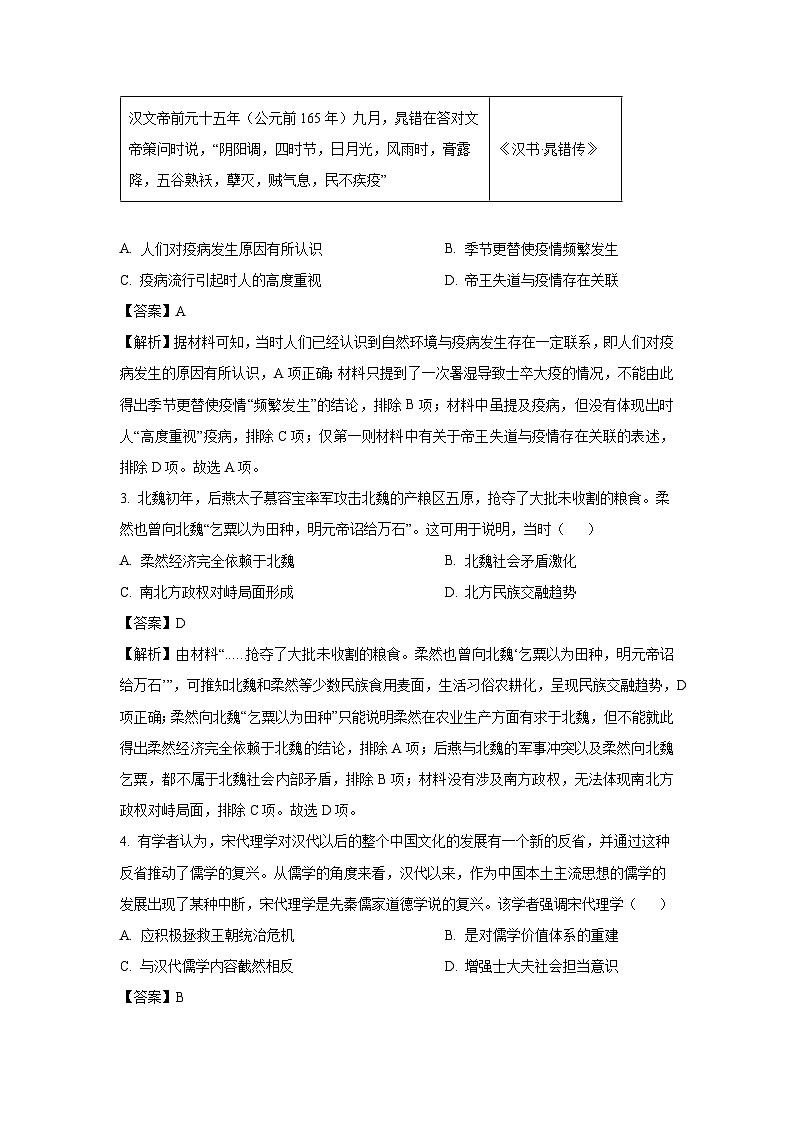江西省赣州市二十四校重点中学联考2024-2025学年高二下学期期中考试历史试题  （解析版）第2页