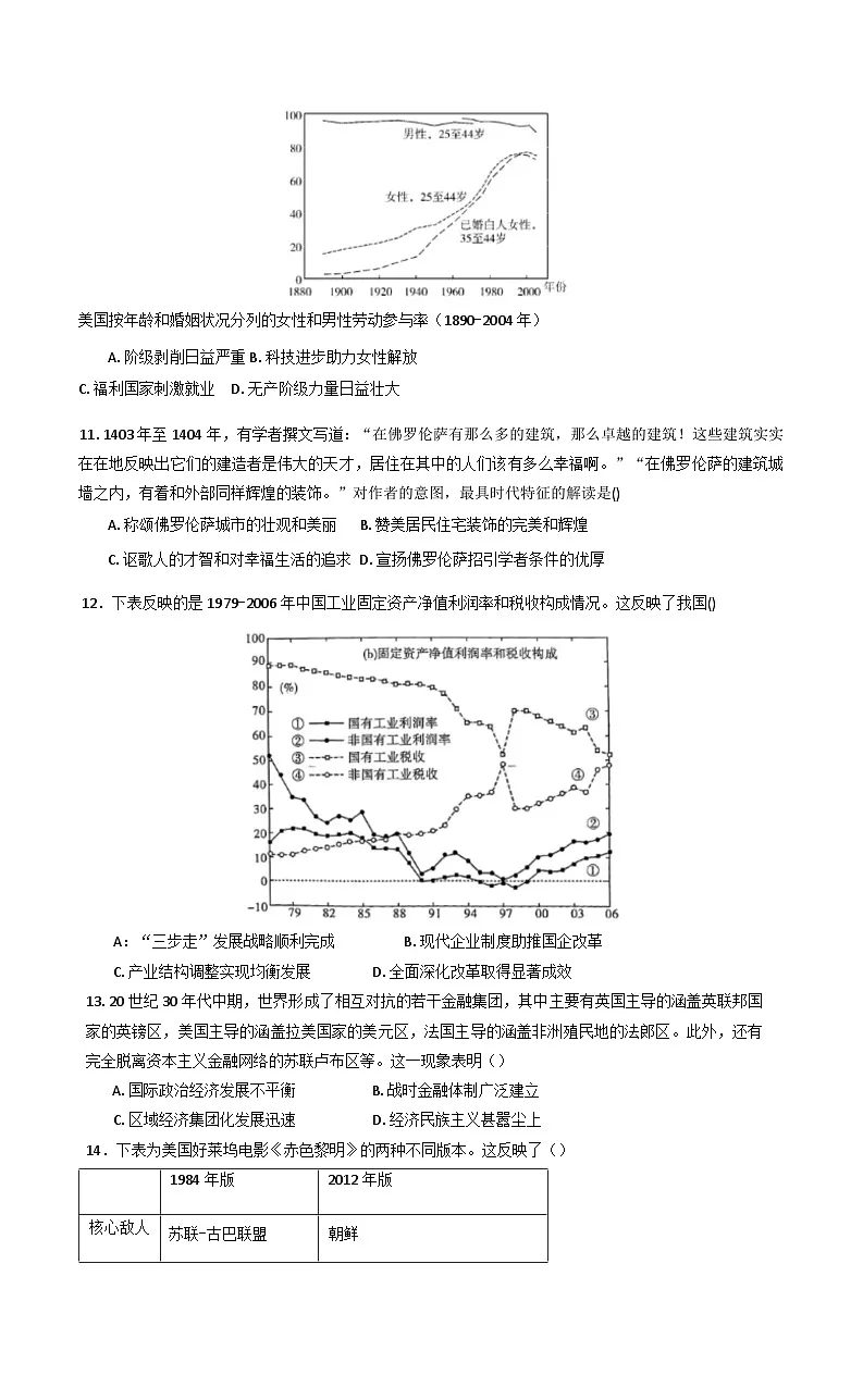 2025届云南省腾冲市第八中学高三下学期第三次全真模拟测试历史试卷（含解析）第3页
