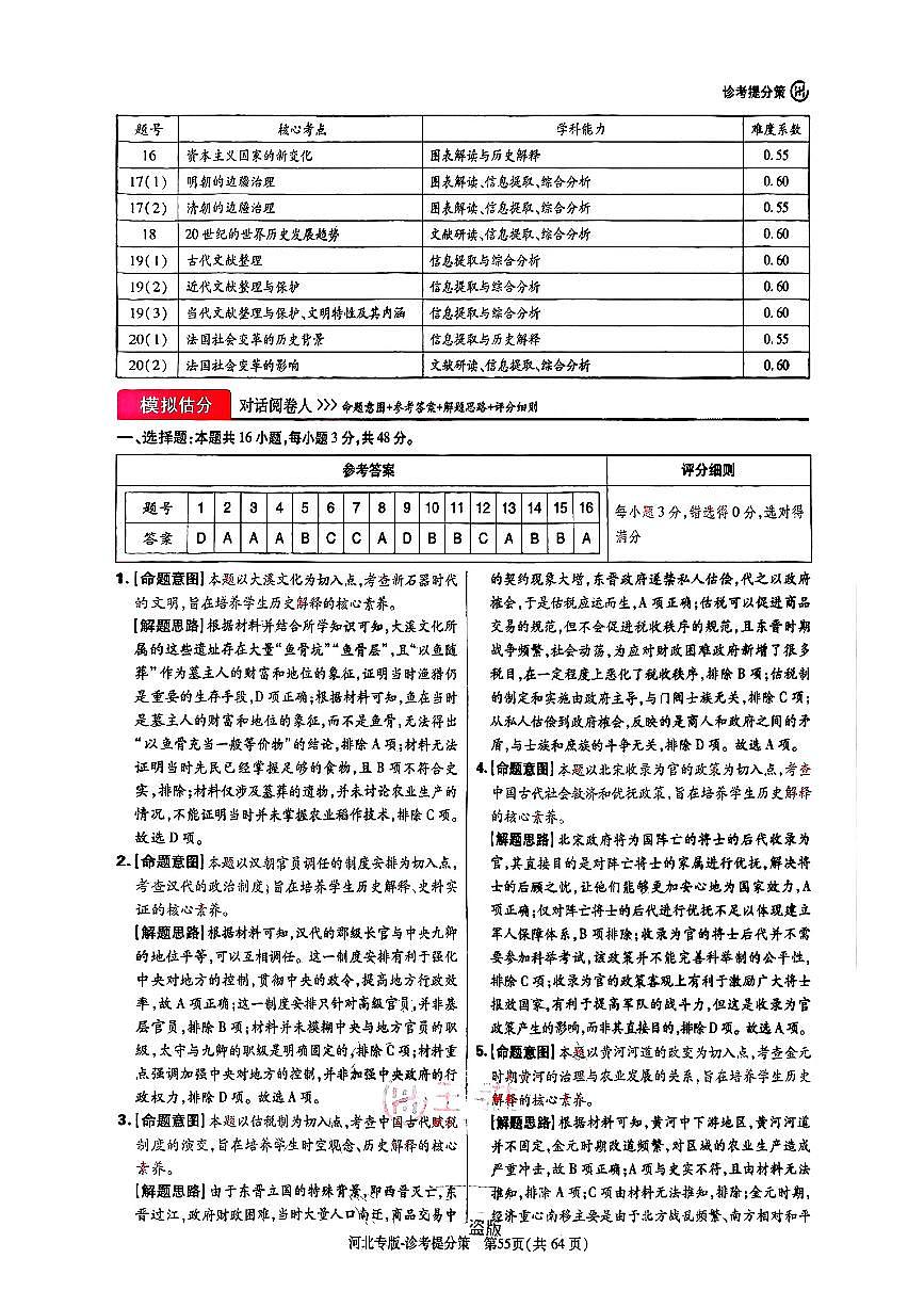 【历史DA（河北专版）】王后雄2025高考押题预测卷第2页