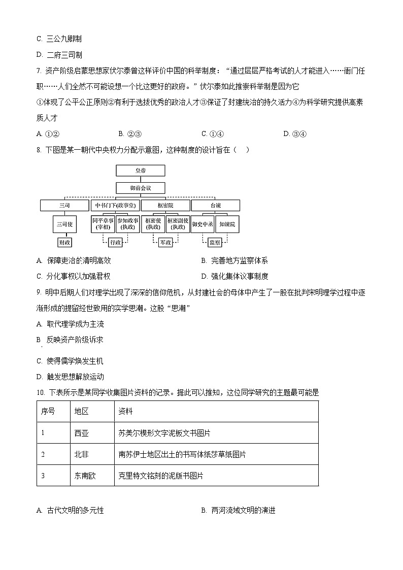 甘肃省兰州第一中学2024-2025学年高一下学期3月月考历史试题（原卷版+解析版）第2页