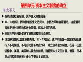 人教统编版高中历史必修下 第四单元《资本主义制度的确立》单元串讲复习课件（包含单元知识网络）