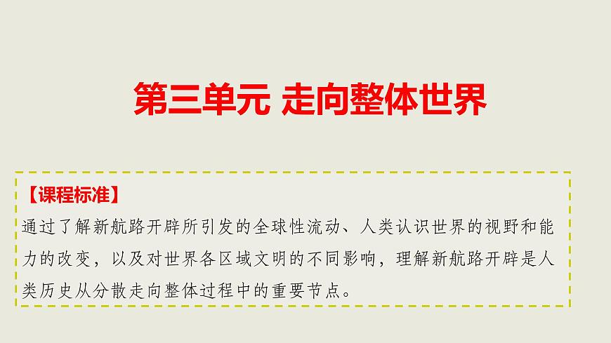 人教统编版高中历史必修下第三单元走向整体的世界单元串讲（包含单元知识网络）复习课件第1页