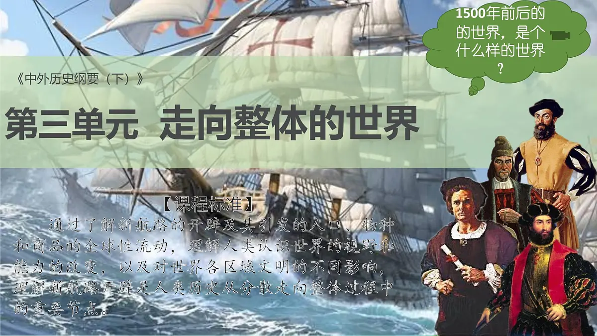 人教统编版高中历史必修下第三单元走向整体的世界复习课件第1页