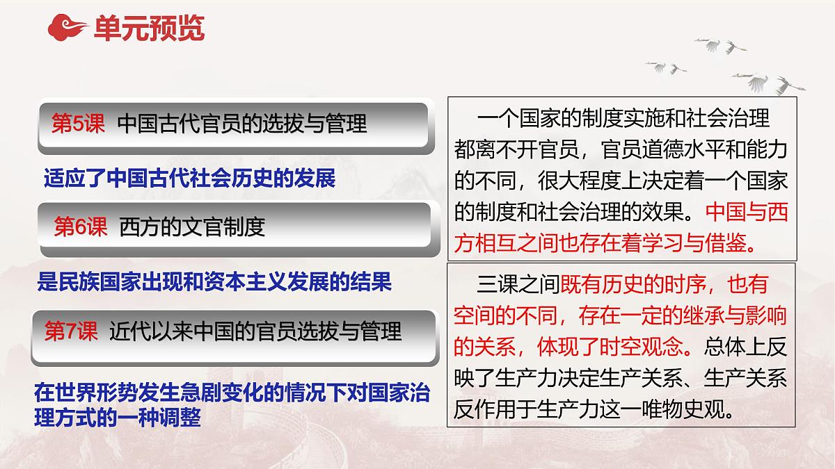 人教统编版高中历史选修1第二单元官员的选拔与管理 单元解读课件第4页
