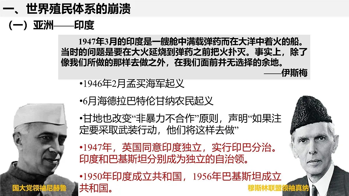 高中历史统编版(2019)中外历史纲要下册第21课世界殖民体系的瓦解与新兴国家的发展课件第2页