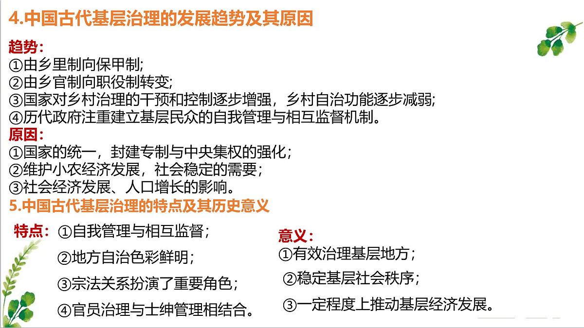 人教统编版高中历史选修1第六单元  基层治理与社会保障 课件第7页