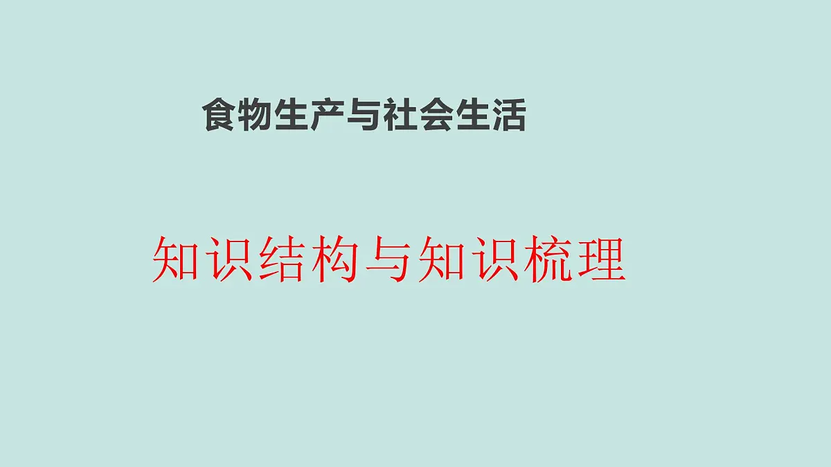 人教统编版高中历史选修2 第一单元《食物生产与社会生活》（知识点串讲课件）第1页