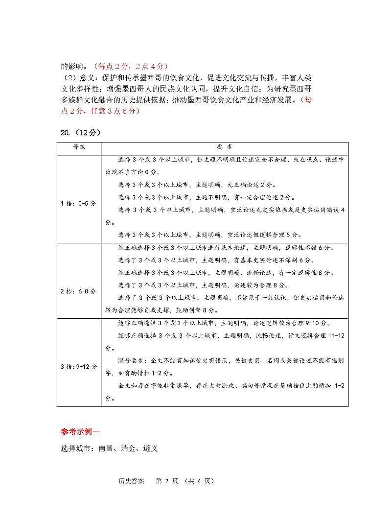 2025年东北三省四市教研联合体高考模拟考试（二）历史试卷 历史二模答案第2页