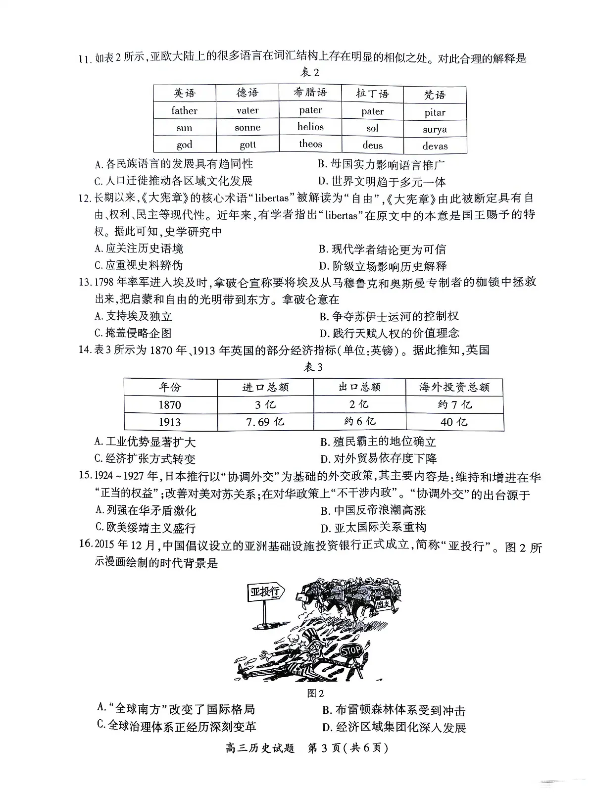 福建省厦门市2025届高三高考模拟第四次质量检测-历史试题+答案第3页
