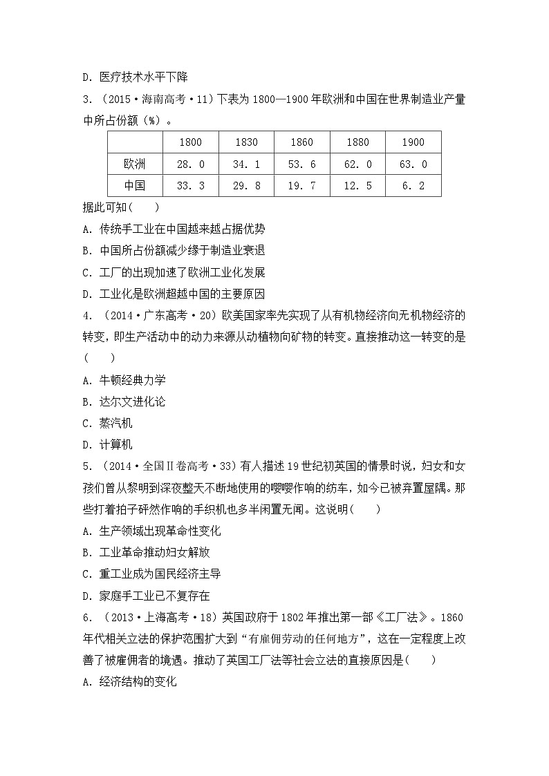 人教统编版高中历史选修2 2-5《工业革命与工厂制度》导学案第3页