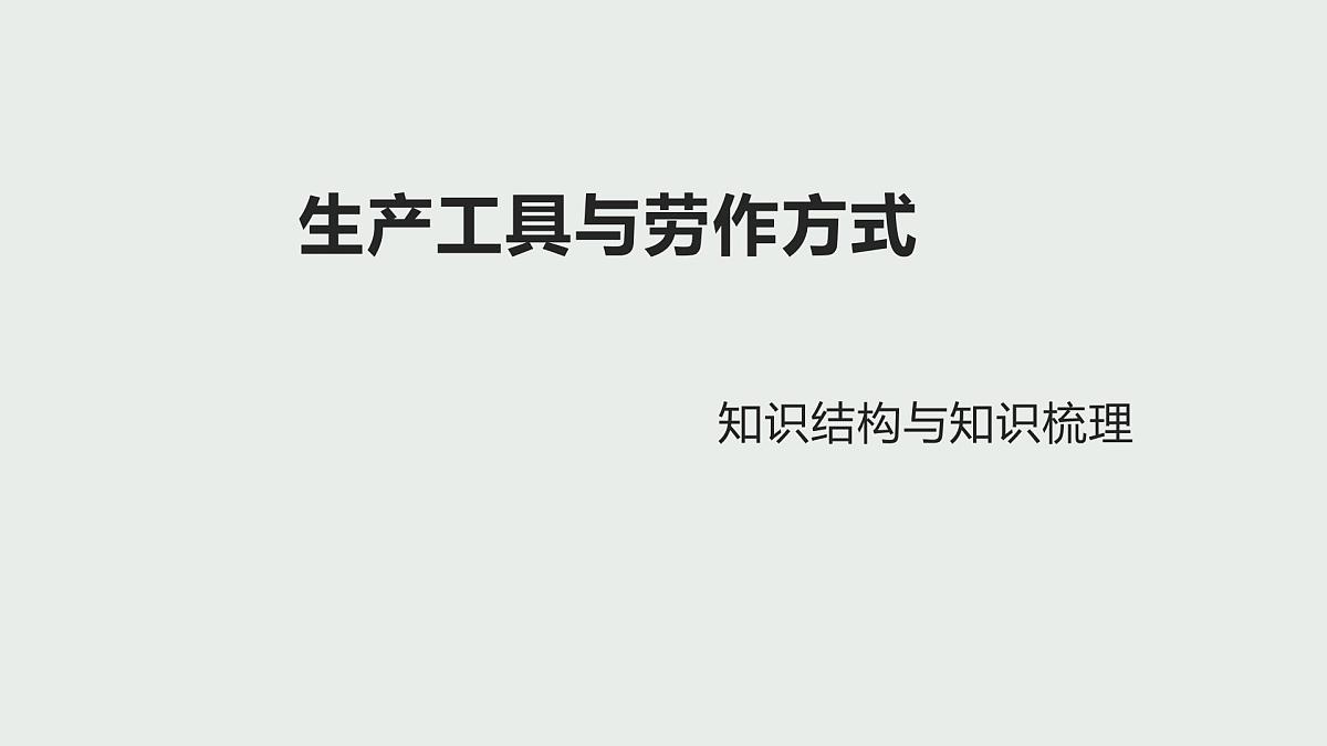 人教统编版高中历史选修2 第二单元《生产工具与劳作方式》（知识点串讲课件）第1页