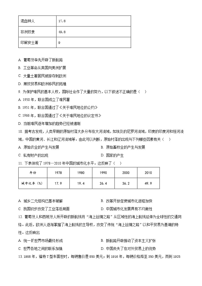 湖北省部分普通高中联盟2024-2025学年高二下学期4月期中联考历史试题（原卷版+解析版）第3页