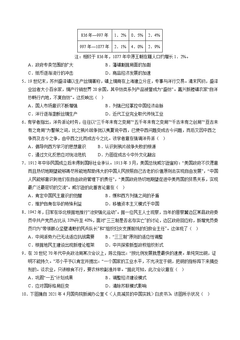 2025年高考押题预测卷：历史（山西、陕西、宁夏、青海专用02）（考试版）第2页