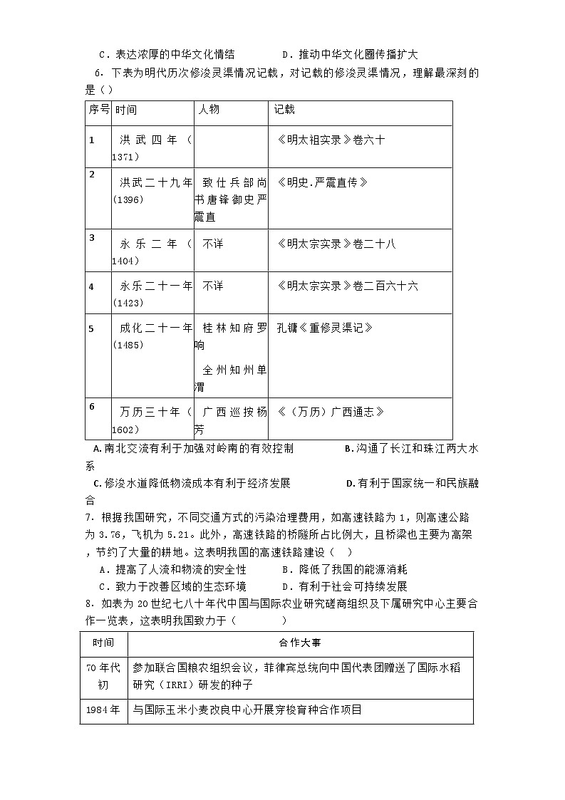 内蒙古自治区赤峰二中2024-2025学年高二下学期第一次月考历史试题.（含解析）第2页