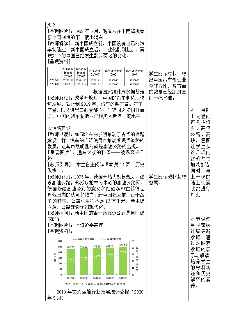 人教统编版高中历史选修2 5-13《现代交通运输的新变化》教学设计第3页