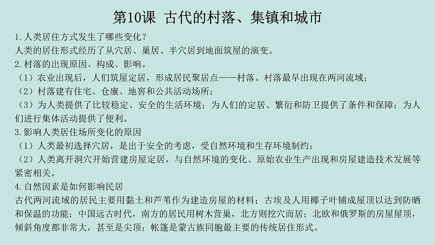 人教统编版高中历史选修2 第四单元村落、城镇与居住环境（知识点串讲课件）第5页