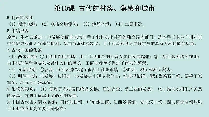 人教统编版高中历史选修2 第四单元村落、城镇与居住环境（知识点串讲课件）第6页