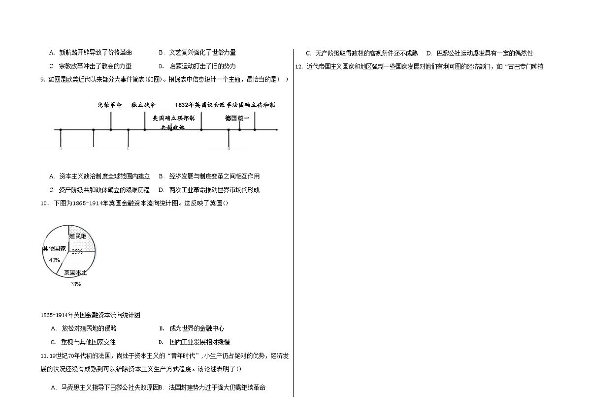 内蒙古自治区兴安盟科尔沁右翼前旗第二中学2024-2025学年高一下学期期中考试历史试题 无答案第3页